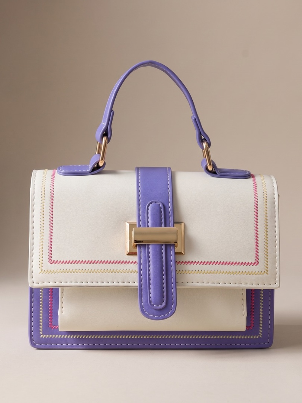 Alden Archer Juliette Crossbody Bag | Colorblock Leather | Structured Handbag